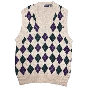 Par Four Argyle Wool Blend Vintage Men's Golf Sweater
